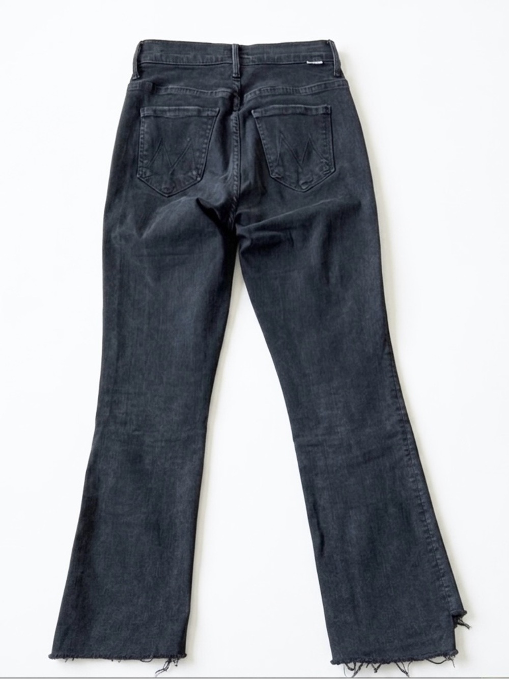 Mother Insider Crop Step Fray Jeans in Not Guilty Black Women’s Size 24 - Picture 2 of 16